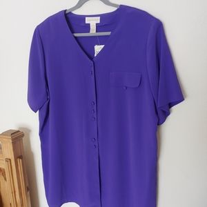 Christie & Jill purple blouse, 2X